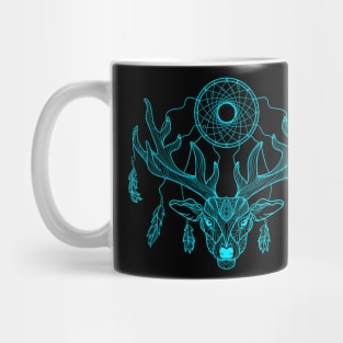 Mandala neon deer design with a deer designed in a mandala style Mug